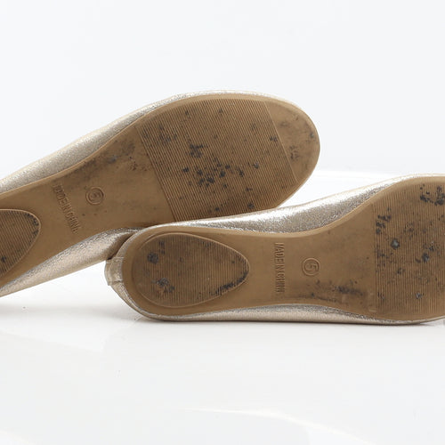George Womens Gold Polyester Ballet Flat UK 5 38