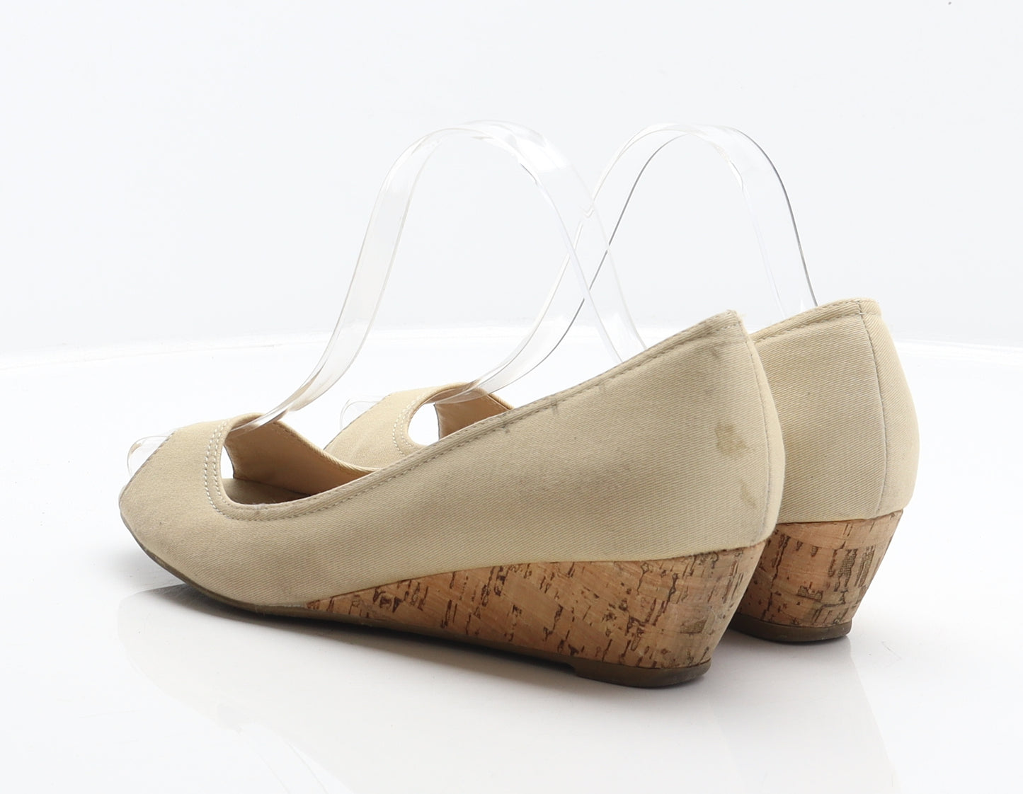 Profile Womens Beige Fabric Court Heel UK 6