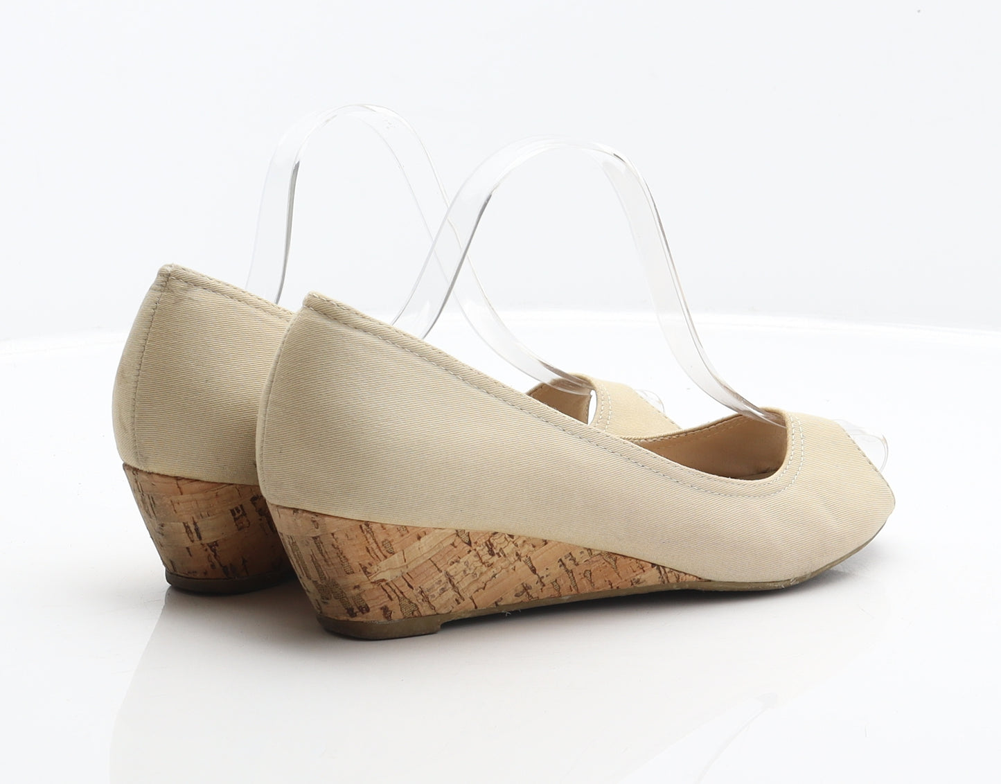 Profile Womens Beige Fabric Court Heel UK 6