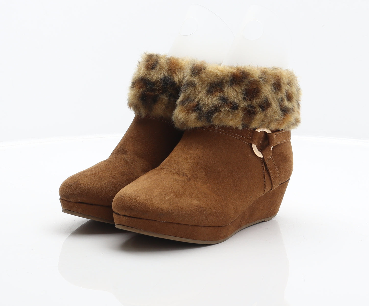 Preworn Girls Brown Polyester Bootie Boot UK 1 33