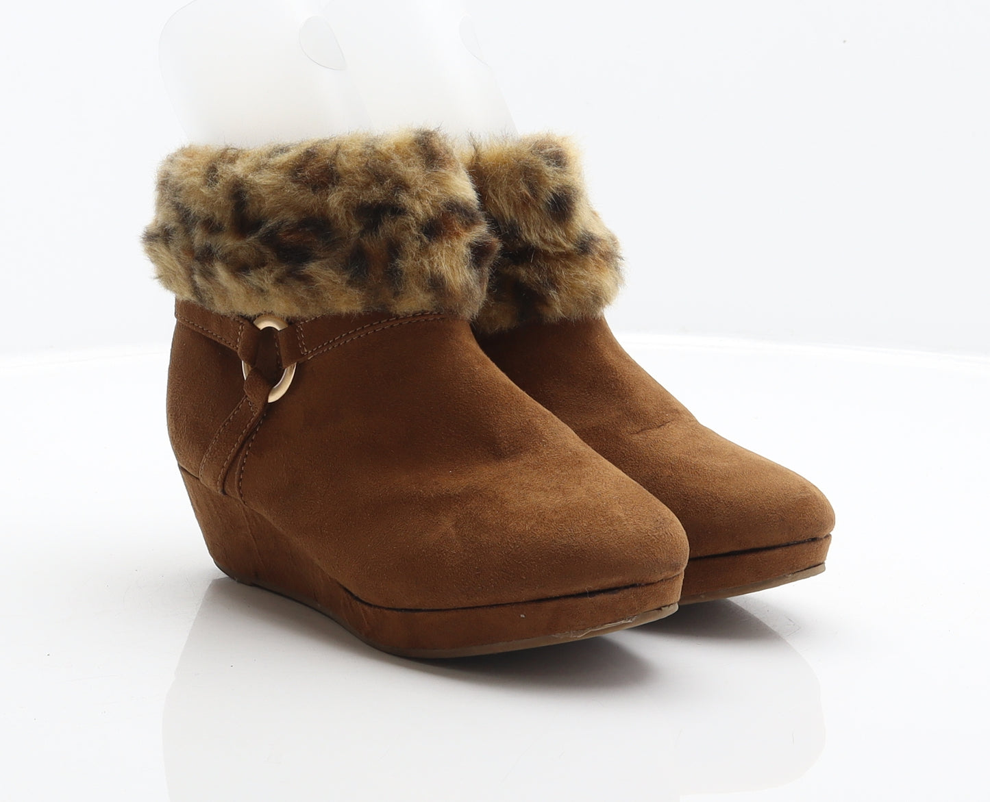 Preworn Girls Brown Polyester Bootie Boot UK 1 33