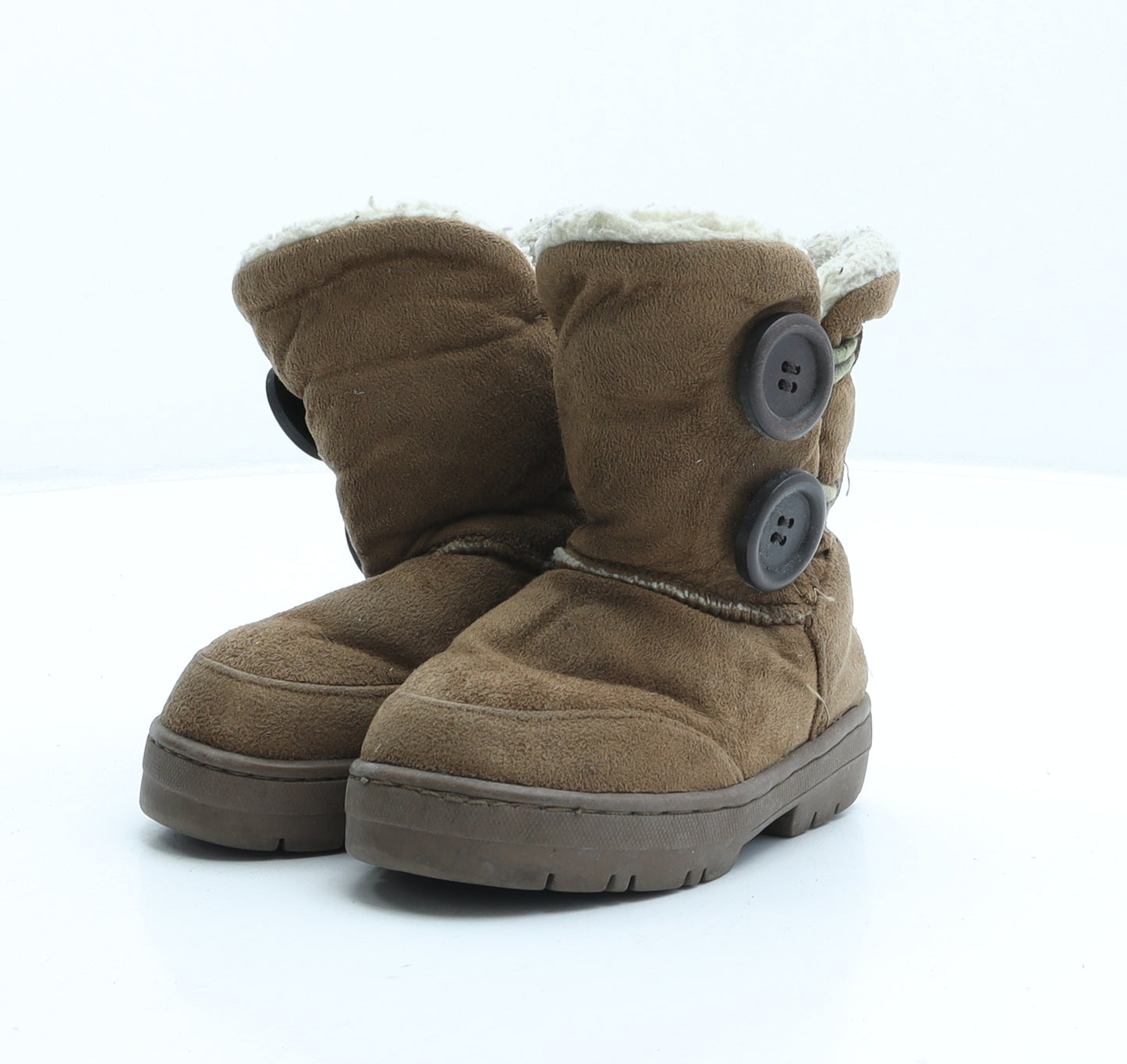 Ella Girls Brown Suede Shearling Style Boot UK 5