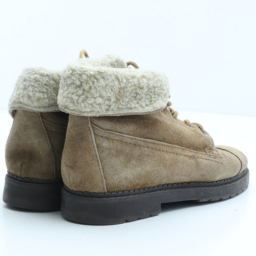 Preworn Womens Brown Suede Combat Boot UK 3 36