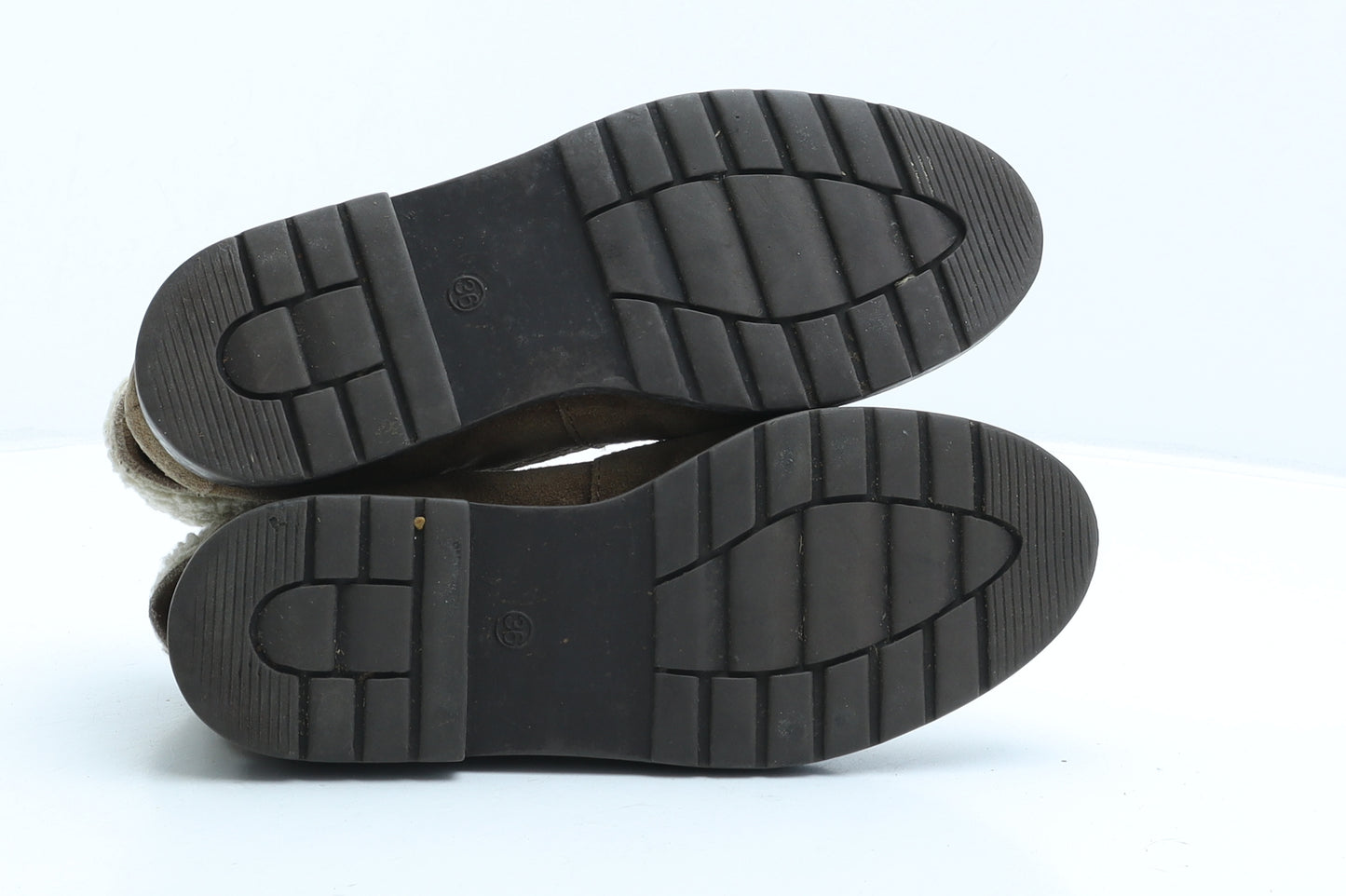 Preworn Womens Brown Suede Combat Boot UK 3 36