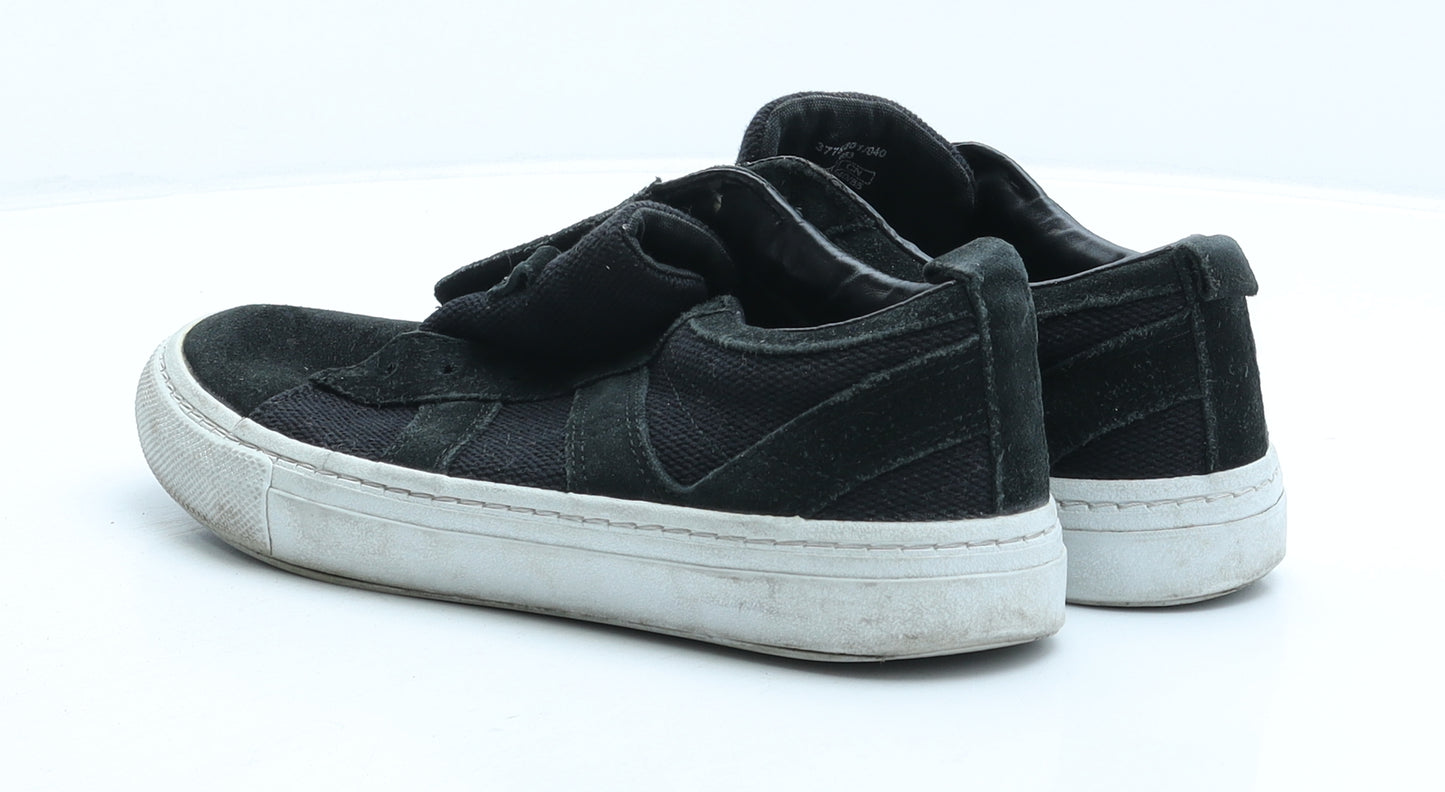 Zara Womens Black Fabric Trainer UK 4