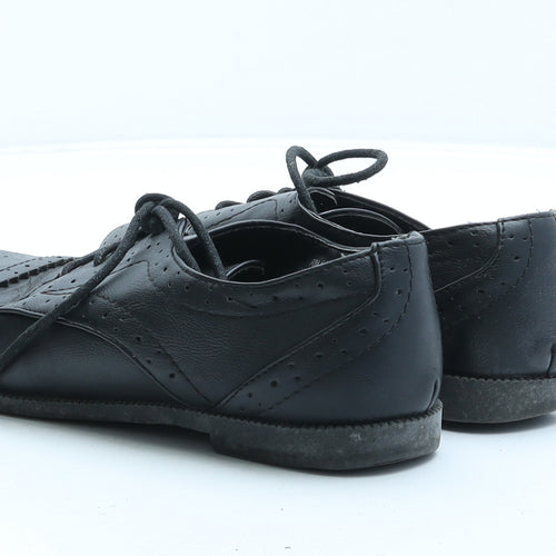 Atmosphere Womens Black Synthetic Oxford Casual UK 3 - Brogue Detail