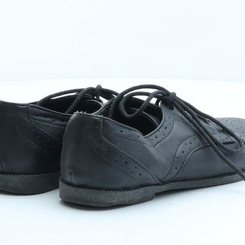 Atmosphere Womens Black Synthetic Oxford Casual UK 3 - Brogue Detail