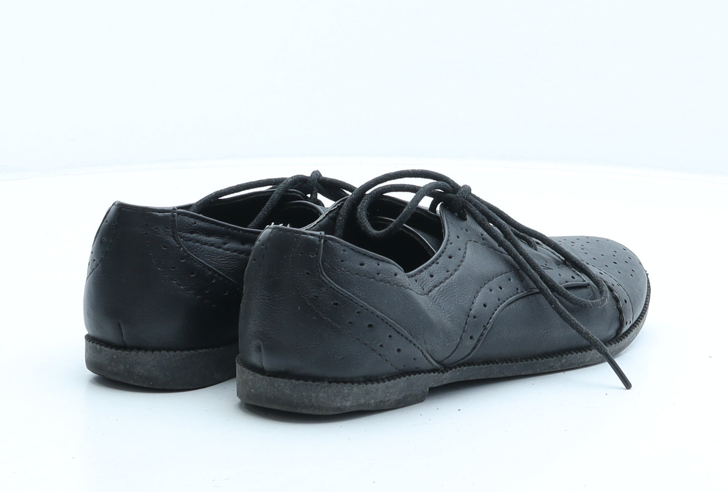 Atmosphere Womens Black Synthetic Oxford Casual UK 3 - Brogue Detail