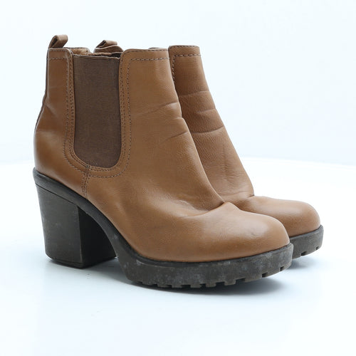 Preworn Womens Brown Synthetic Chelsea Boot UK 3
