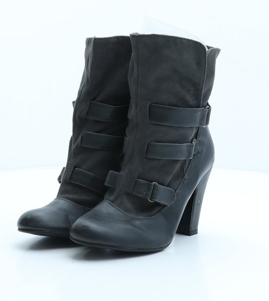 Atmosphere Womens Grey Suede Biker Boot UK 4