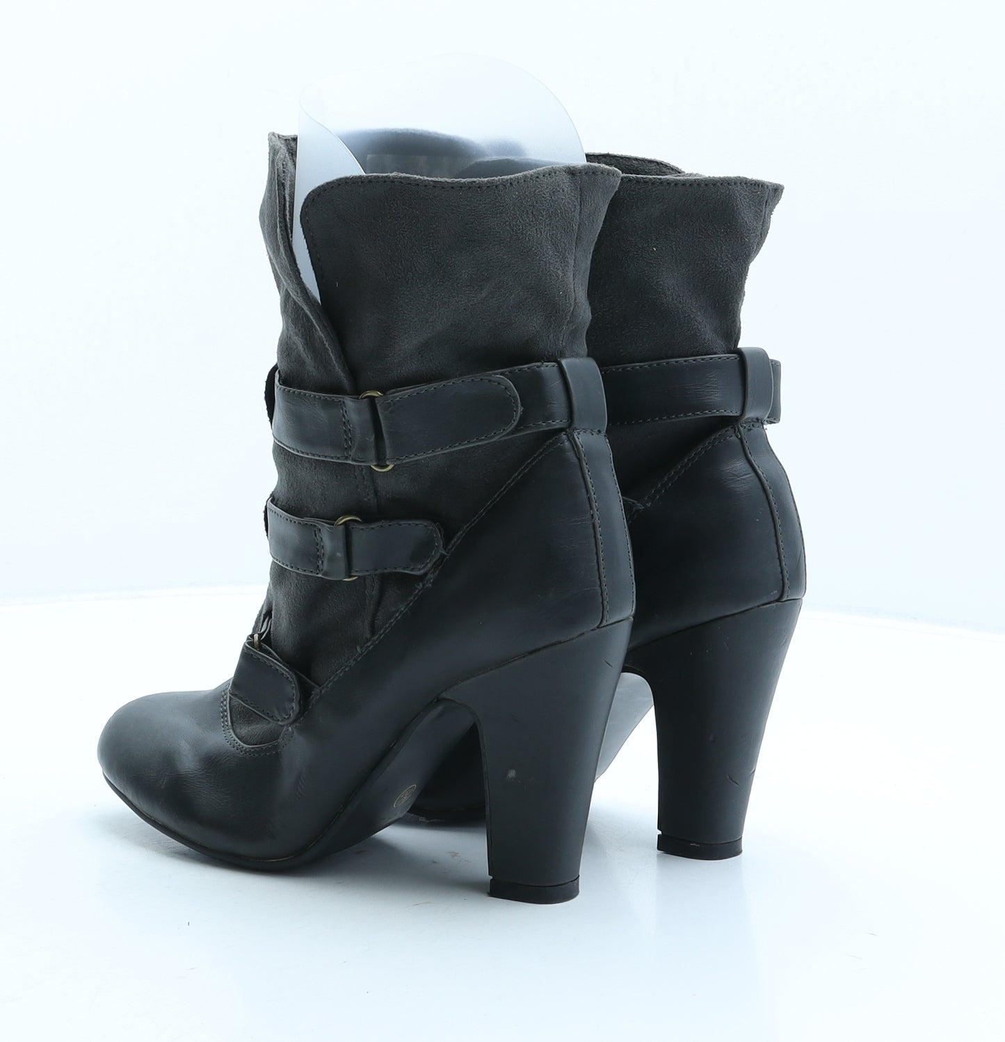 Atmosphere Womens Grey Suede Biker Boot UK 4