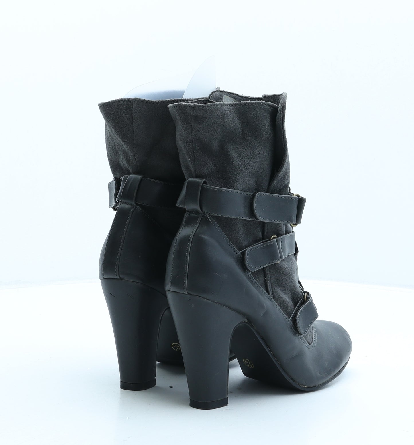 Atmosphere Womens Grey Suede Biker Boot UK 4