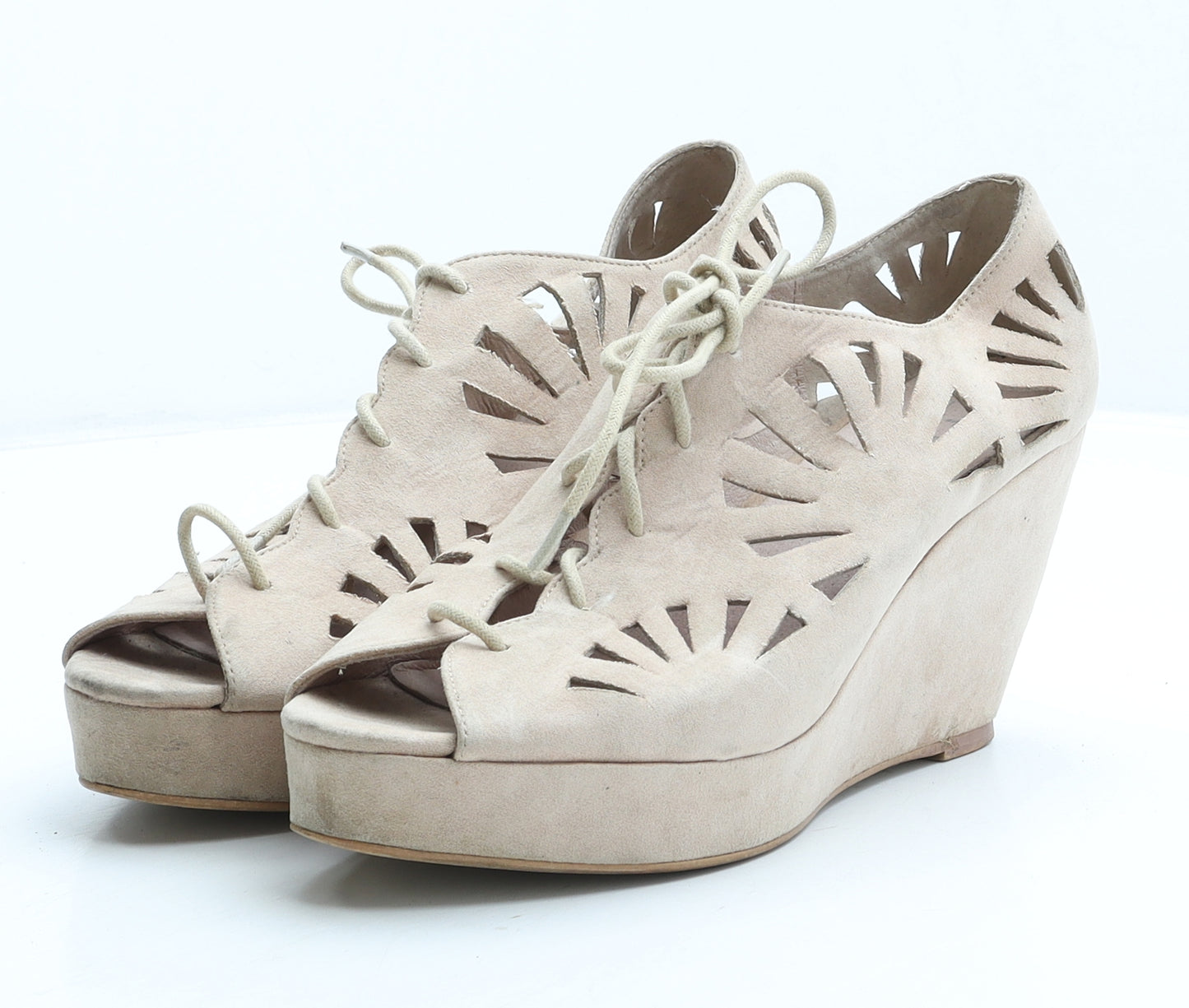 OFFICE Womens Beige Suede Gladiator Heel UK 7 39