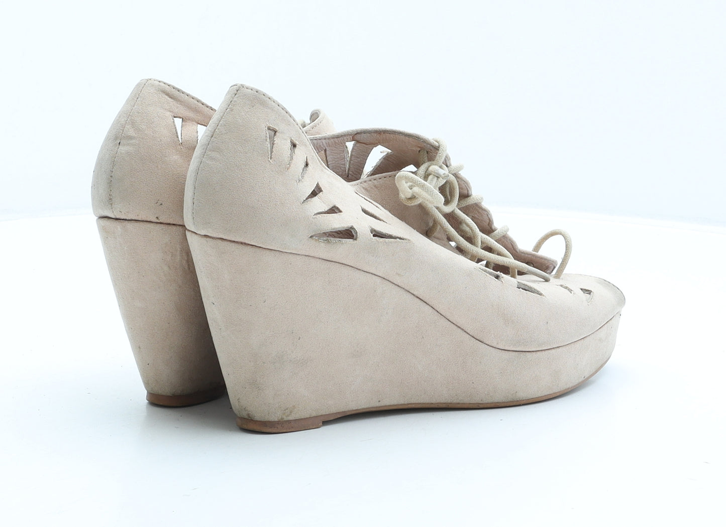 OFFICE Womens Beige Suede Gladiator Heel UK 7 39