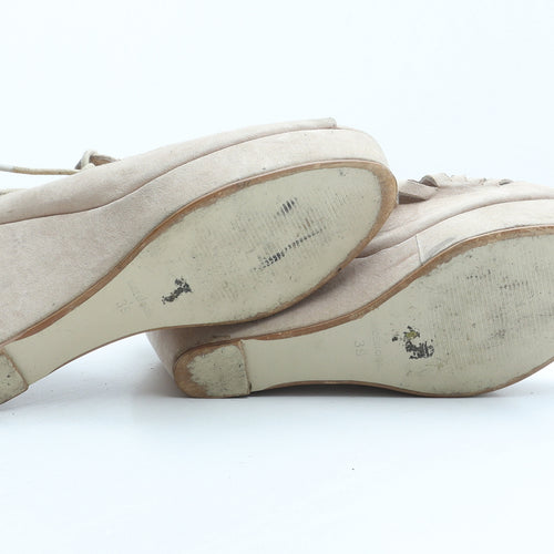 OFFICE Womens Beige Suede Gladiator Heel UK 7 39