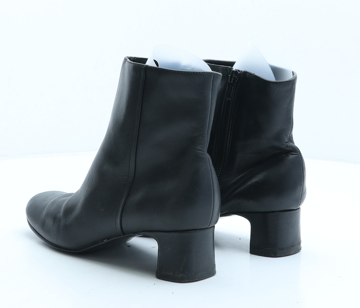 Preworn Womens Black Leather Bootie Boot UK 3.5