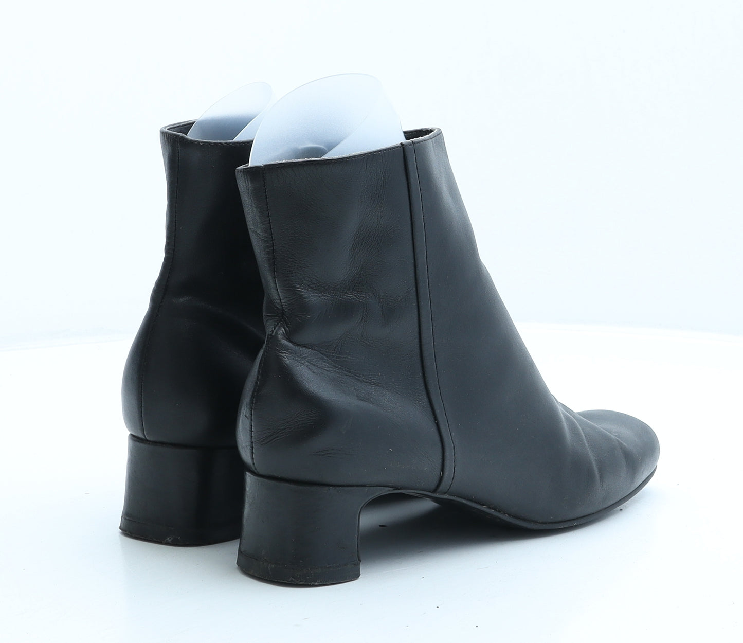 Preworn Womens Black Leather Bootie Boot UK 3.5