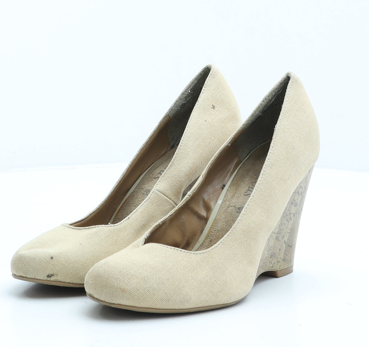 New Look Womens Beige Fabric Court Heel UK 5