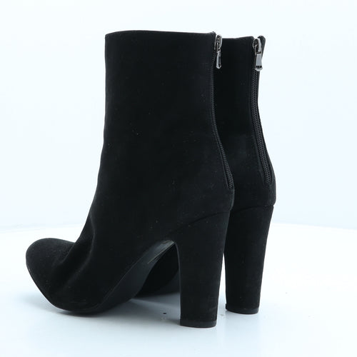 Preworn Womens Black Suede Bootie Boot UK 8