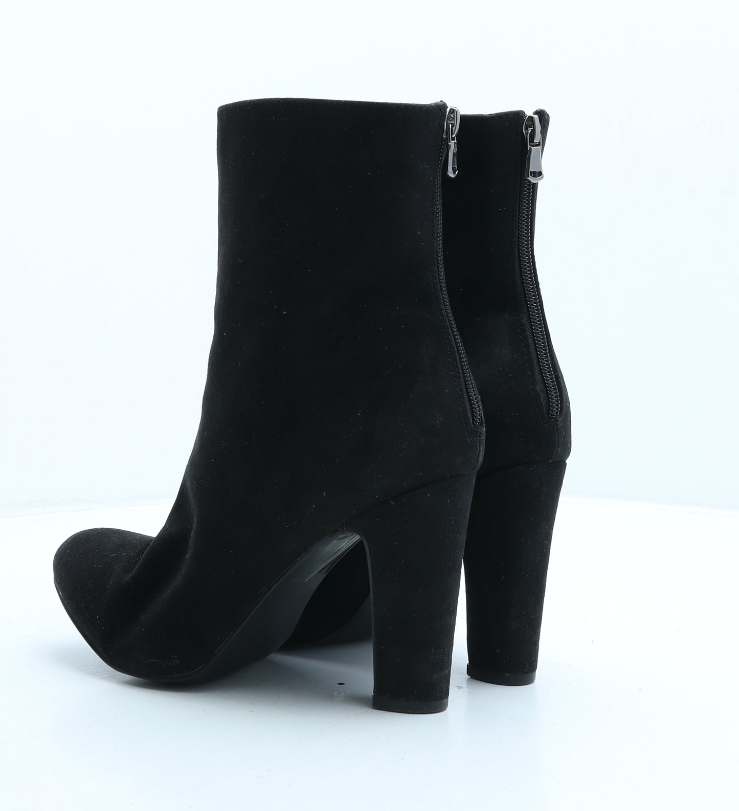 Preworn Womens Black Suede Bootie Boot UK 8