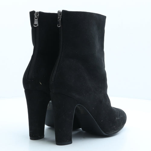 Preworn Womens Black Suede Bootie Boot UK 8
