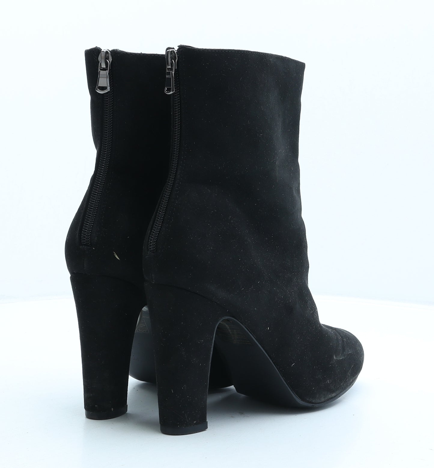 Preworn Womens Black Suede Bootie Boot UK 8