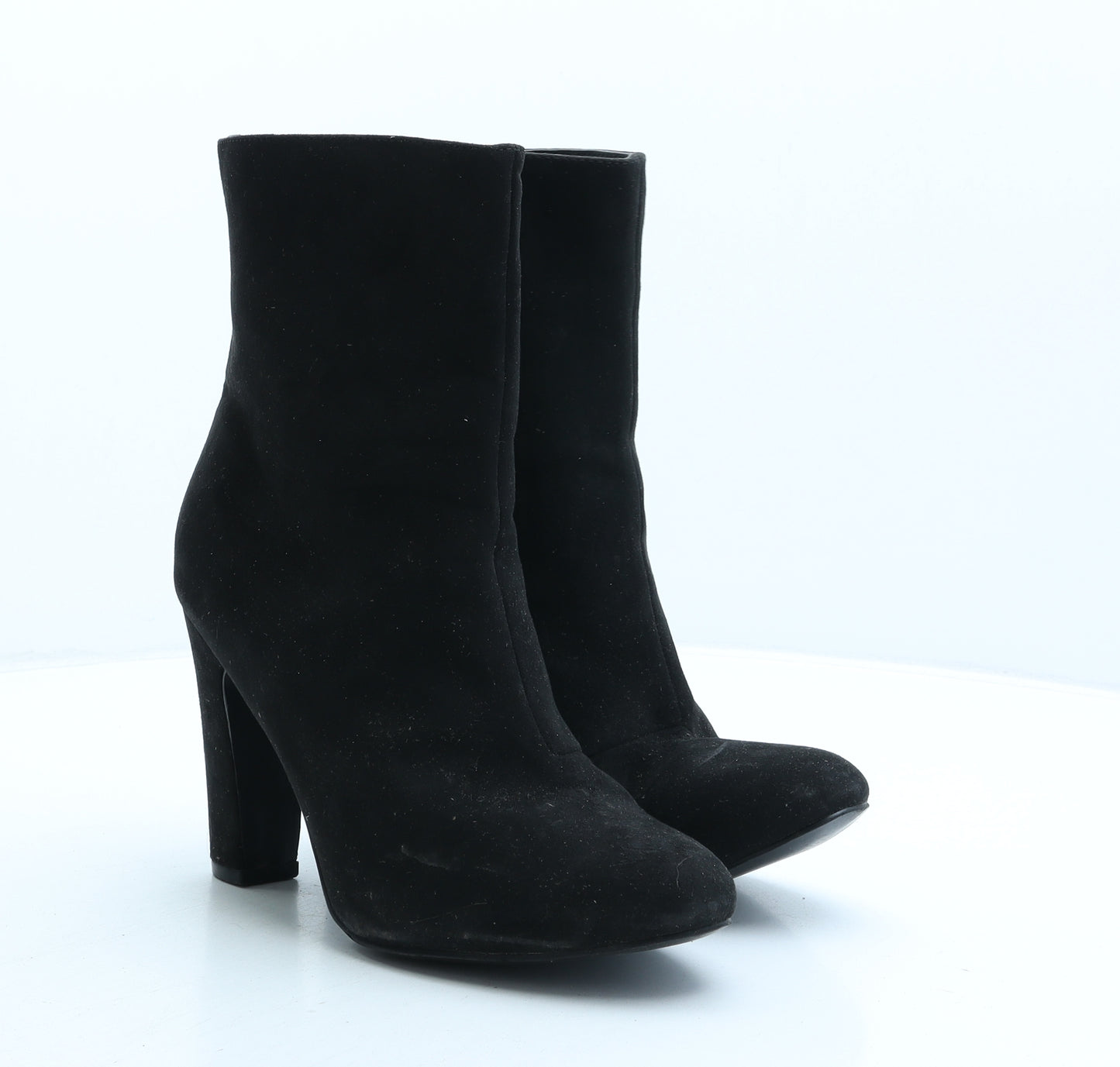 Preworn Womens Black Suede Bootie Boot UK 8