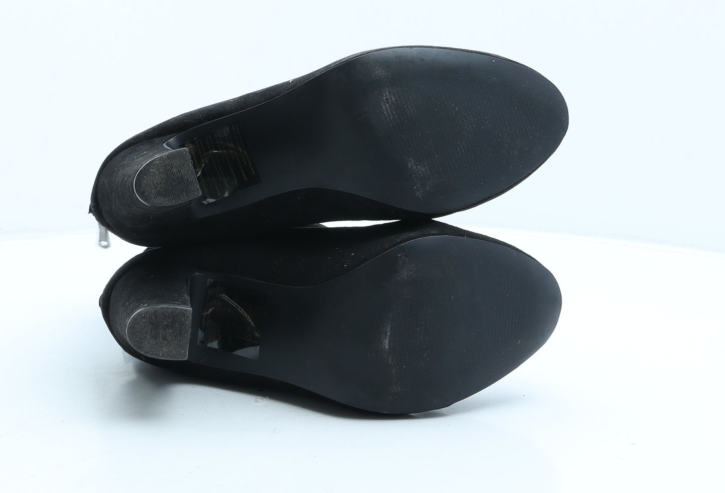 Preworn Womens Black Suede Bootie Boot UK 8