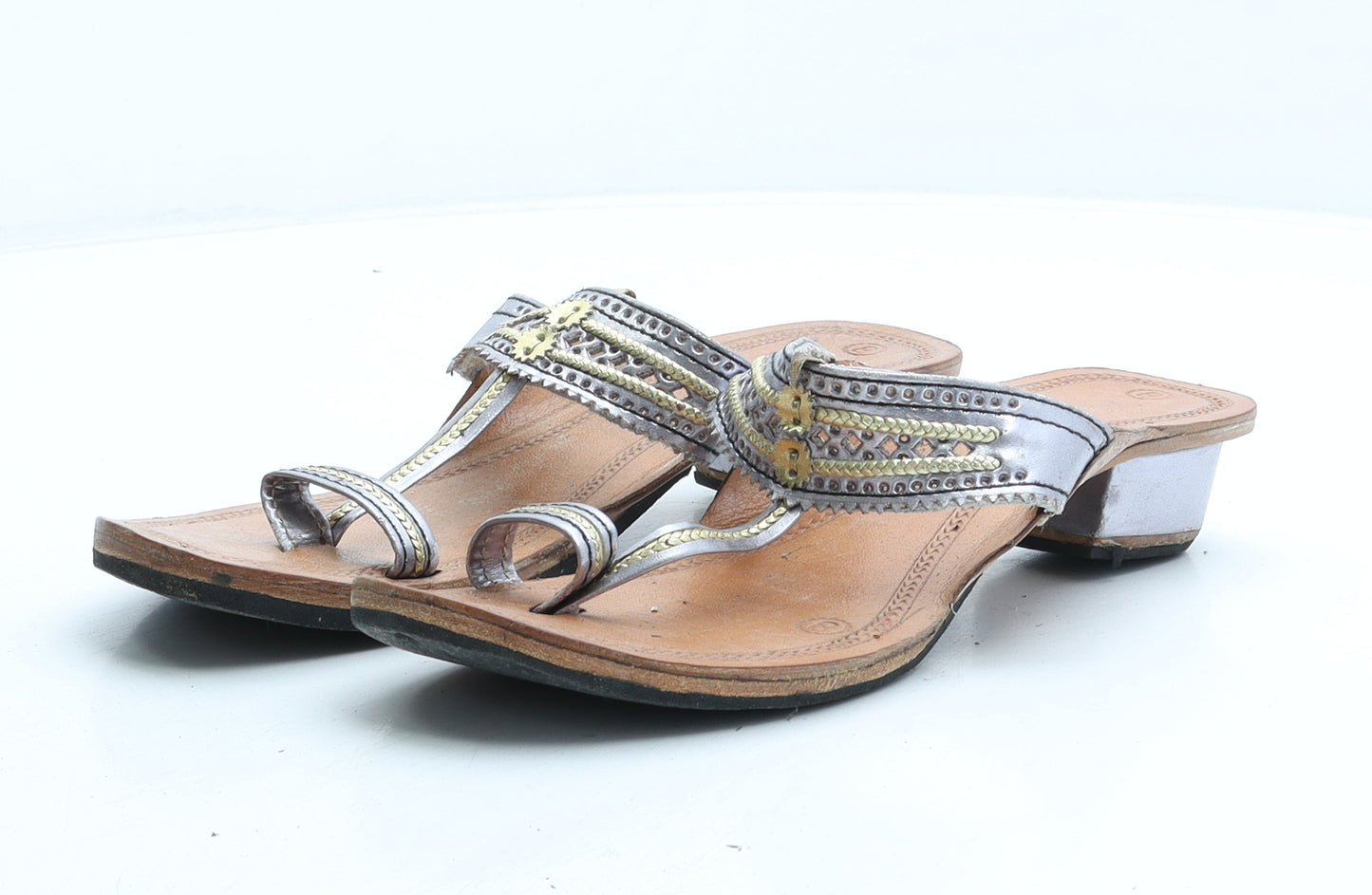Preworn Womens Grey Silk Strappy Sandal UK 8