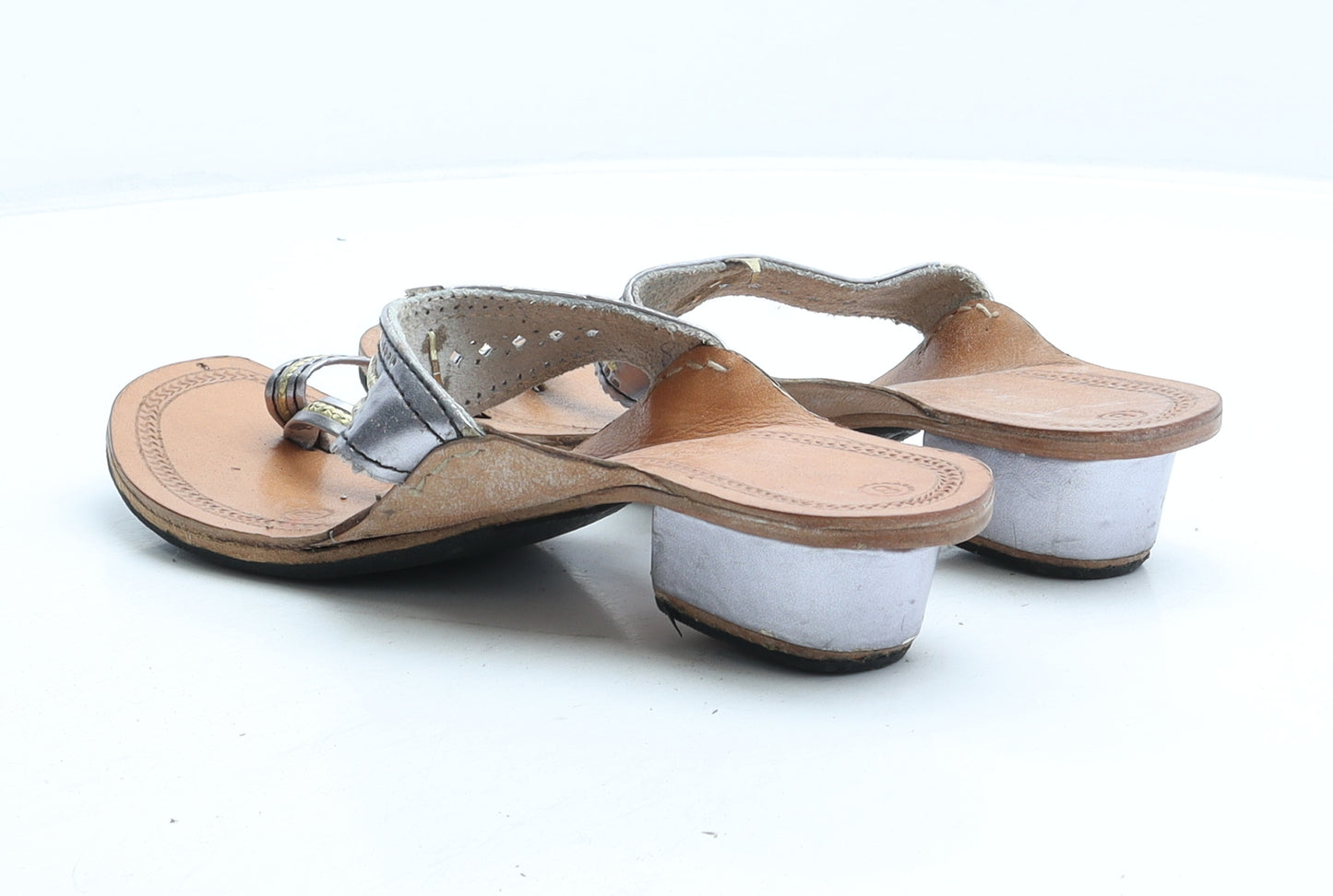 Preworn Womens Grey Silk Strappy Sandal UK 8