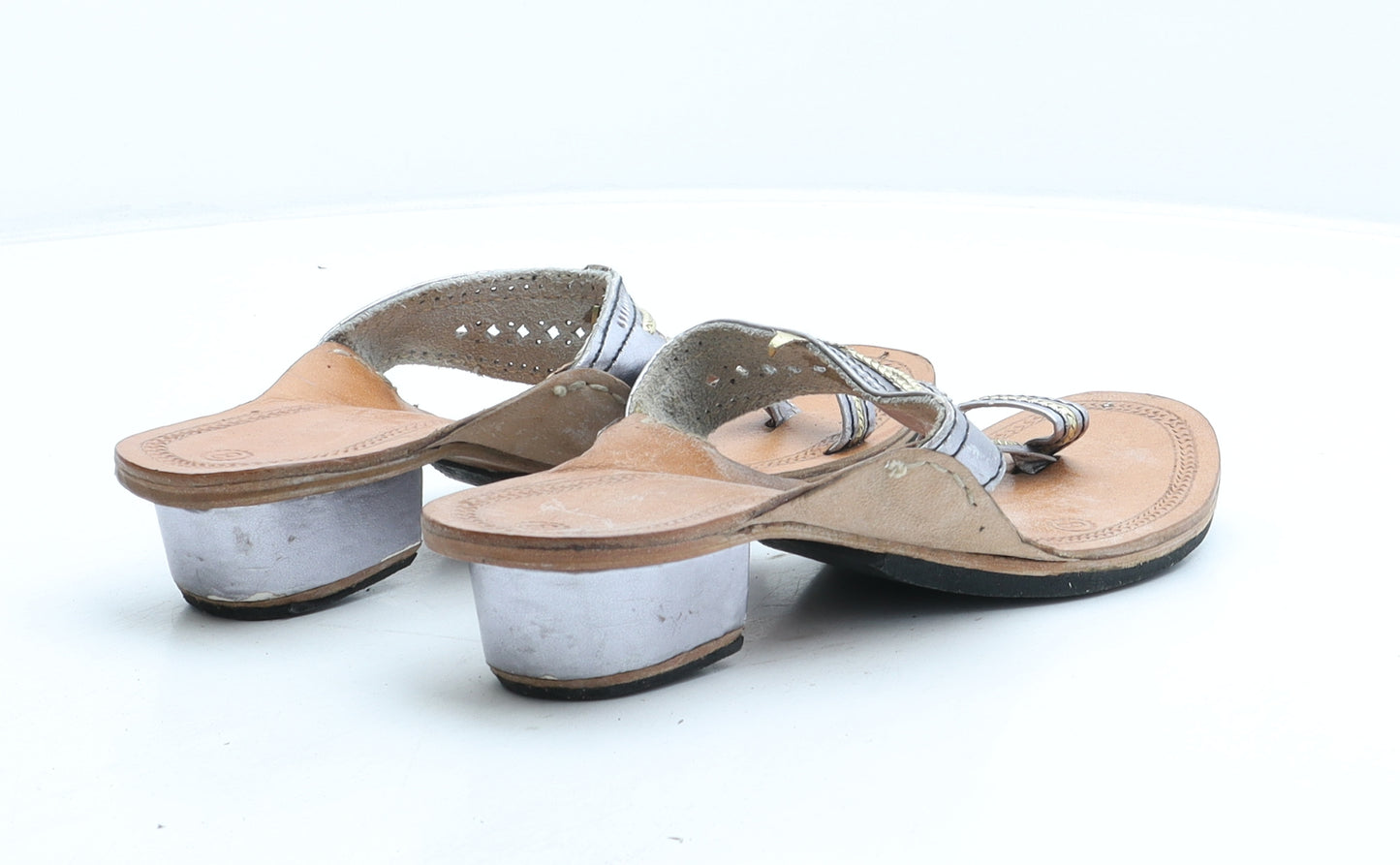Preworn Womens Grey Silk Strappy Sandal UK 8