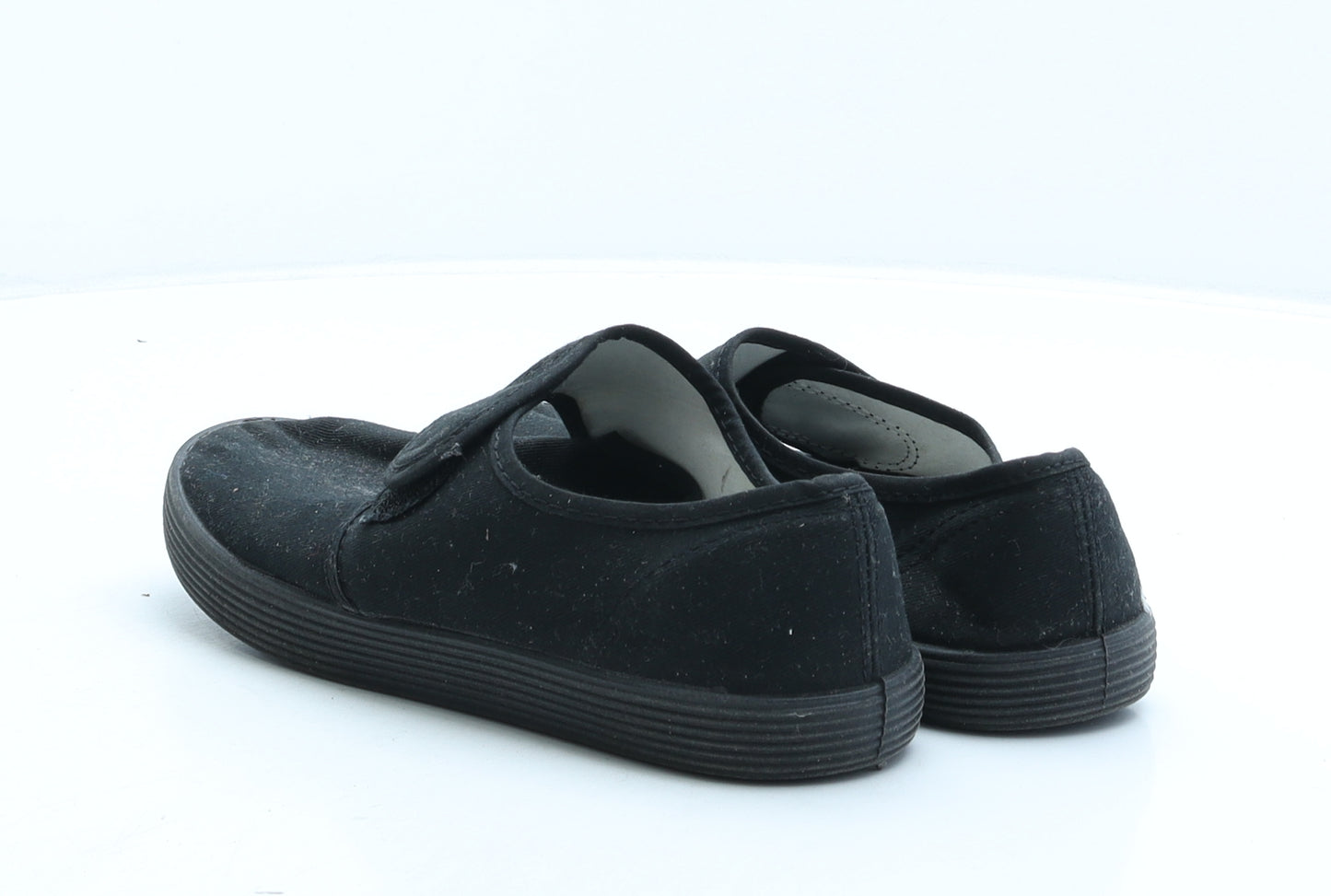 Marks and Spencer Boys Black Fabric Slip On Trainer UK 2