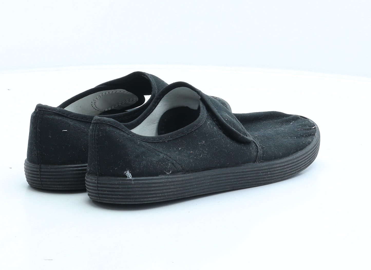 Marks and Spencer Boys Black Fabric Slip On Trainer UK 2