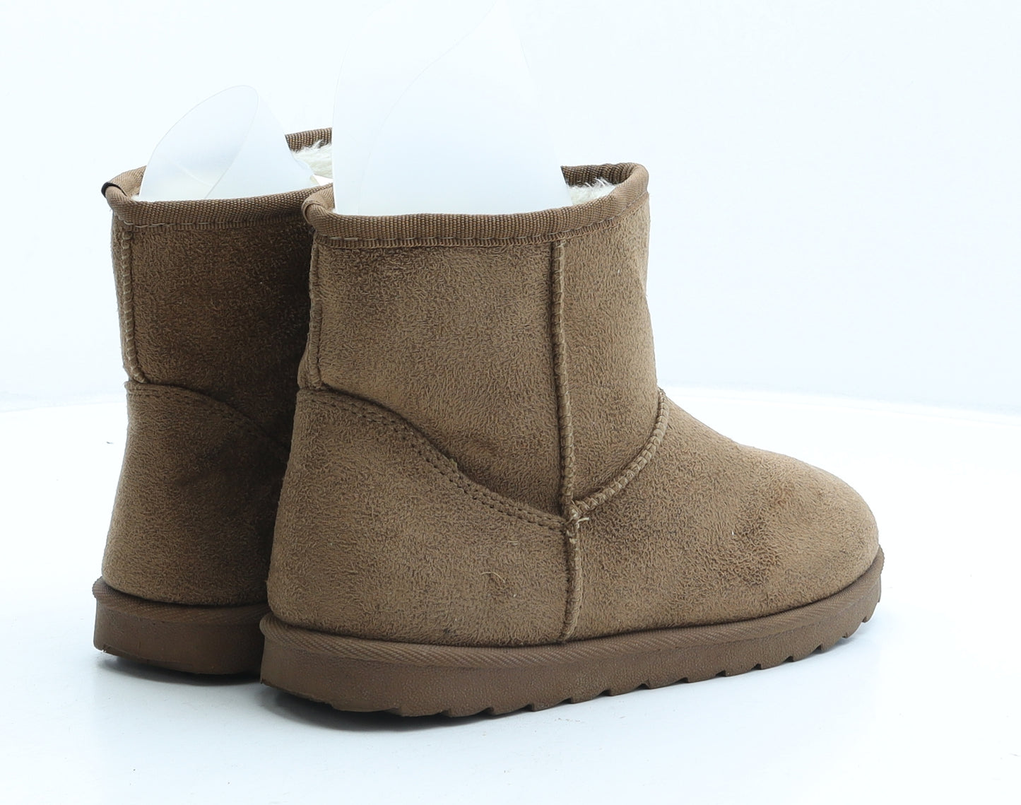Preworn Girls Brown Suede Shearling Style Boot UK 3