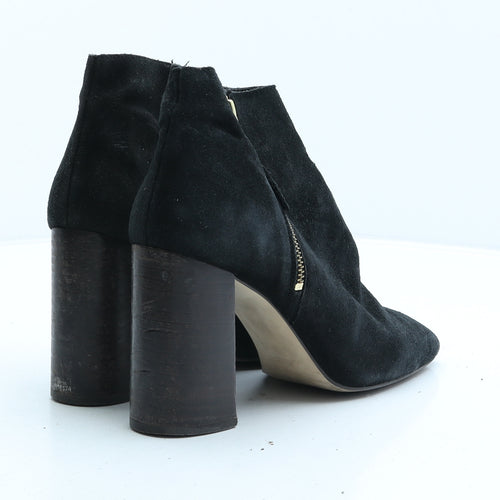 Preworn Womens Black Suede Bootie Boot UK 7