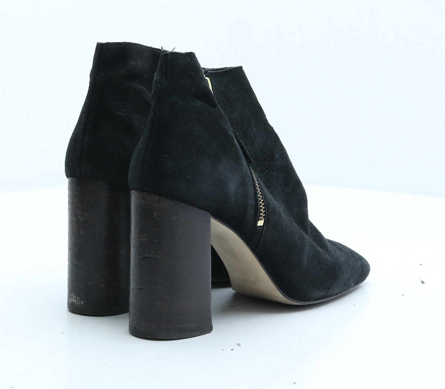 Preworn Womens Black Suede Bootie Boot UK 7