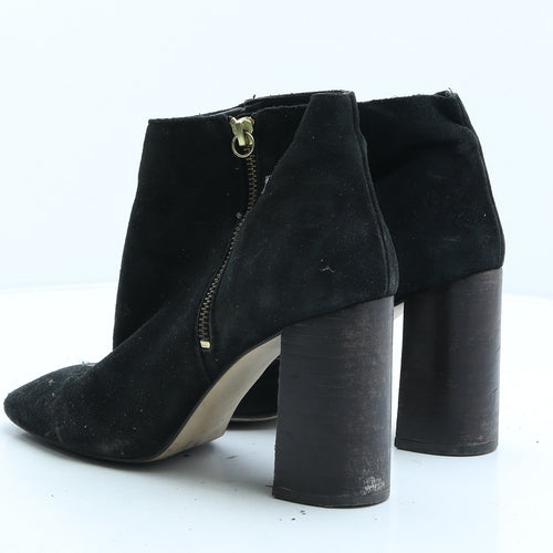 Preworn Womens Black Suede Bootie Boot UK 7