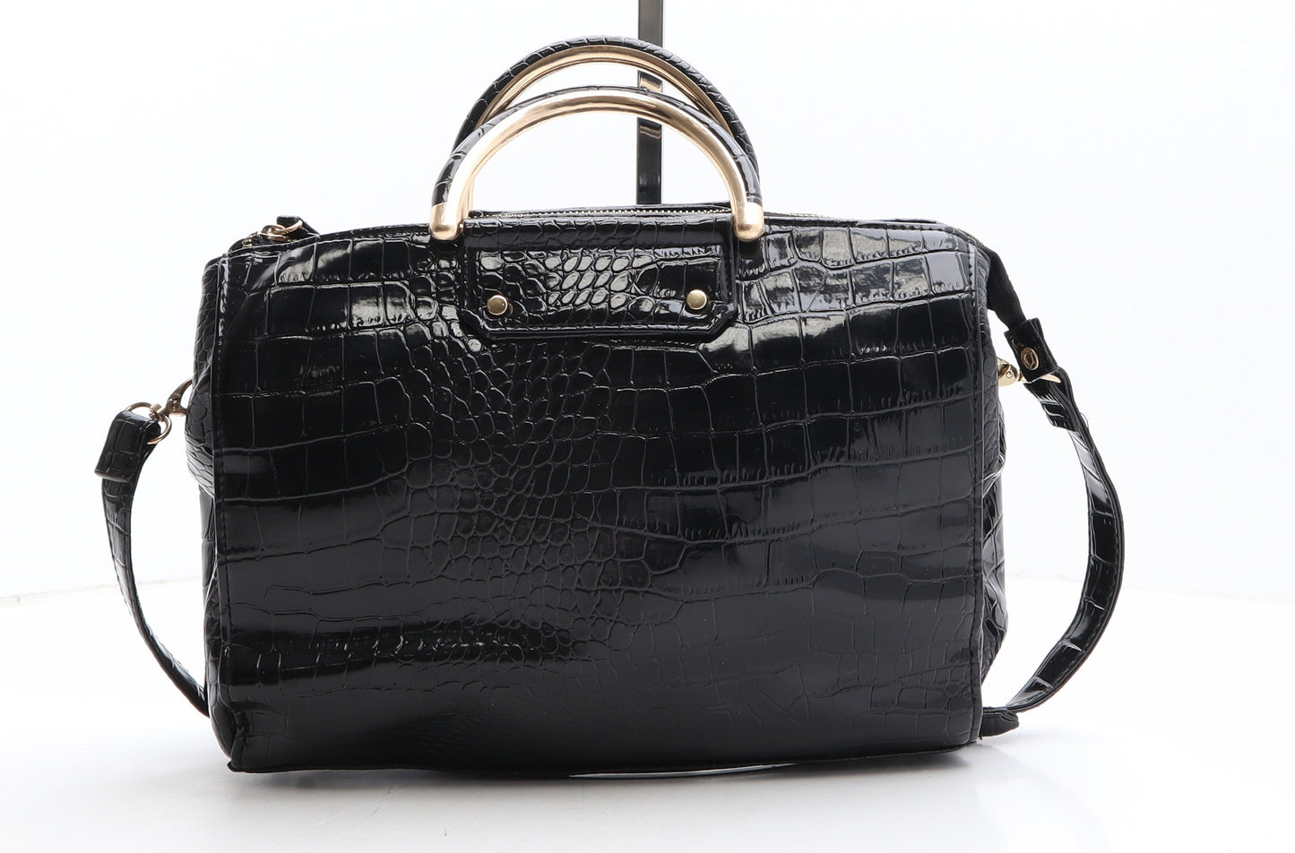 Matalan Womens Black Polyethylene Top Handle Bag Size Medium