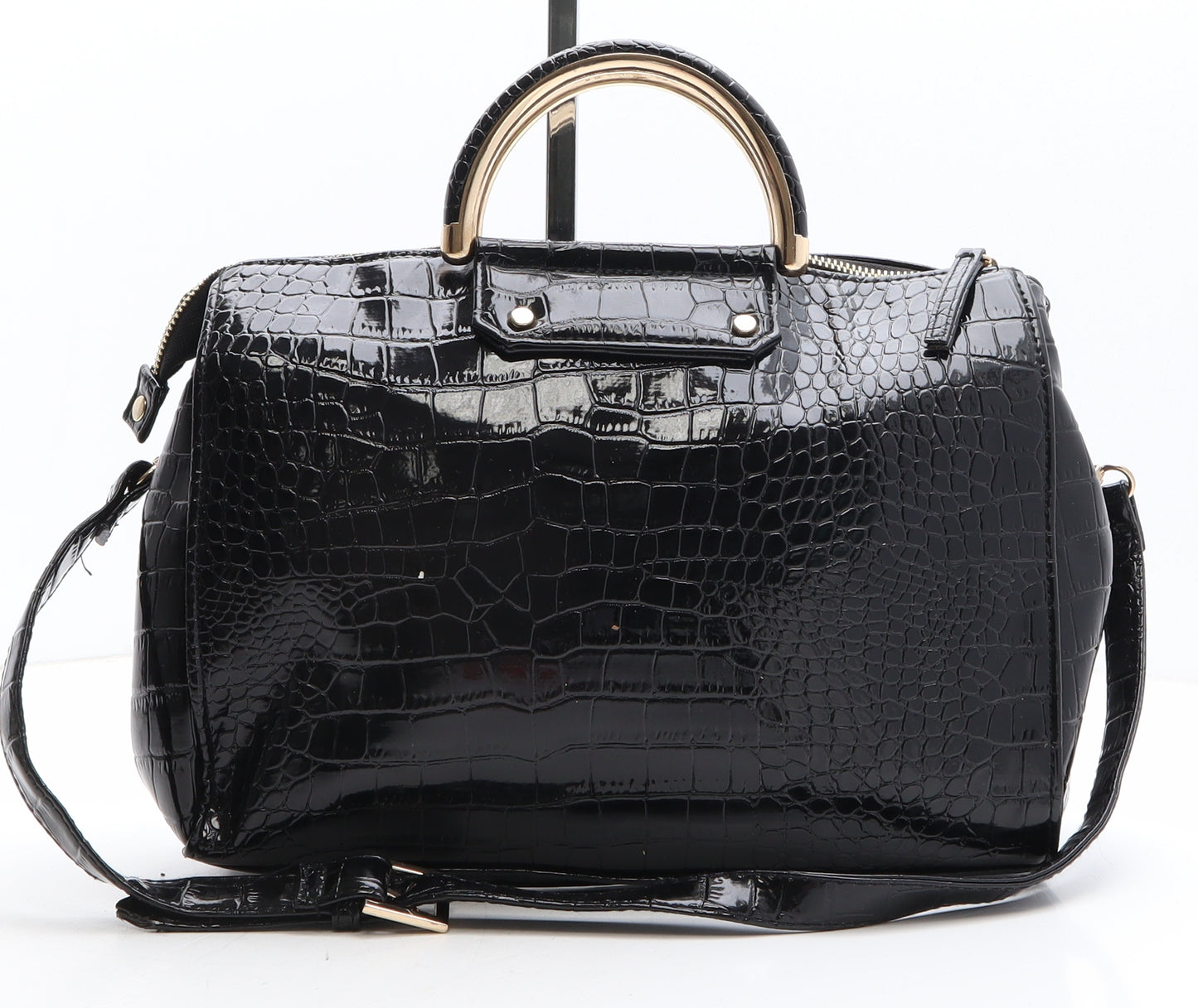 Matalan Womens Black Polyethylene Top Handle Bag Size Medium