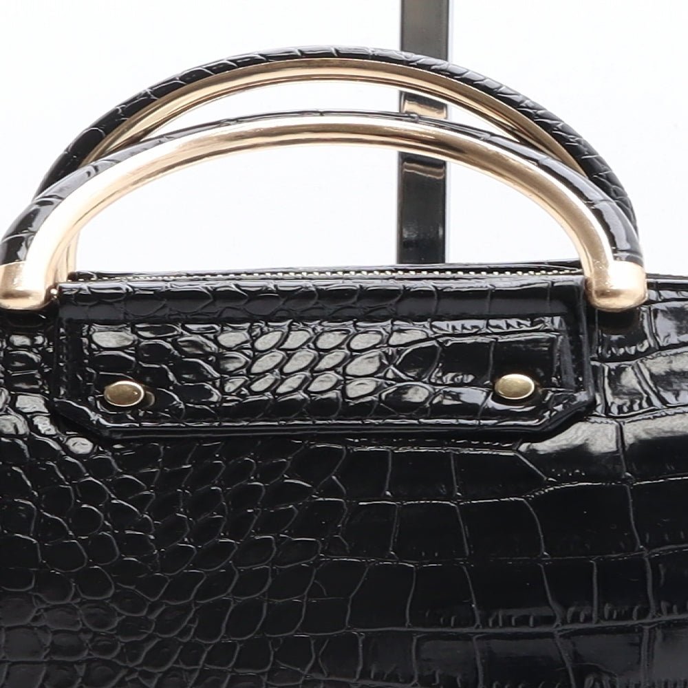Matalan Womens Black Polyethylene Top Handle Bag Size Medium