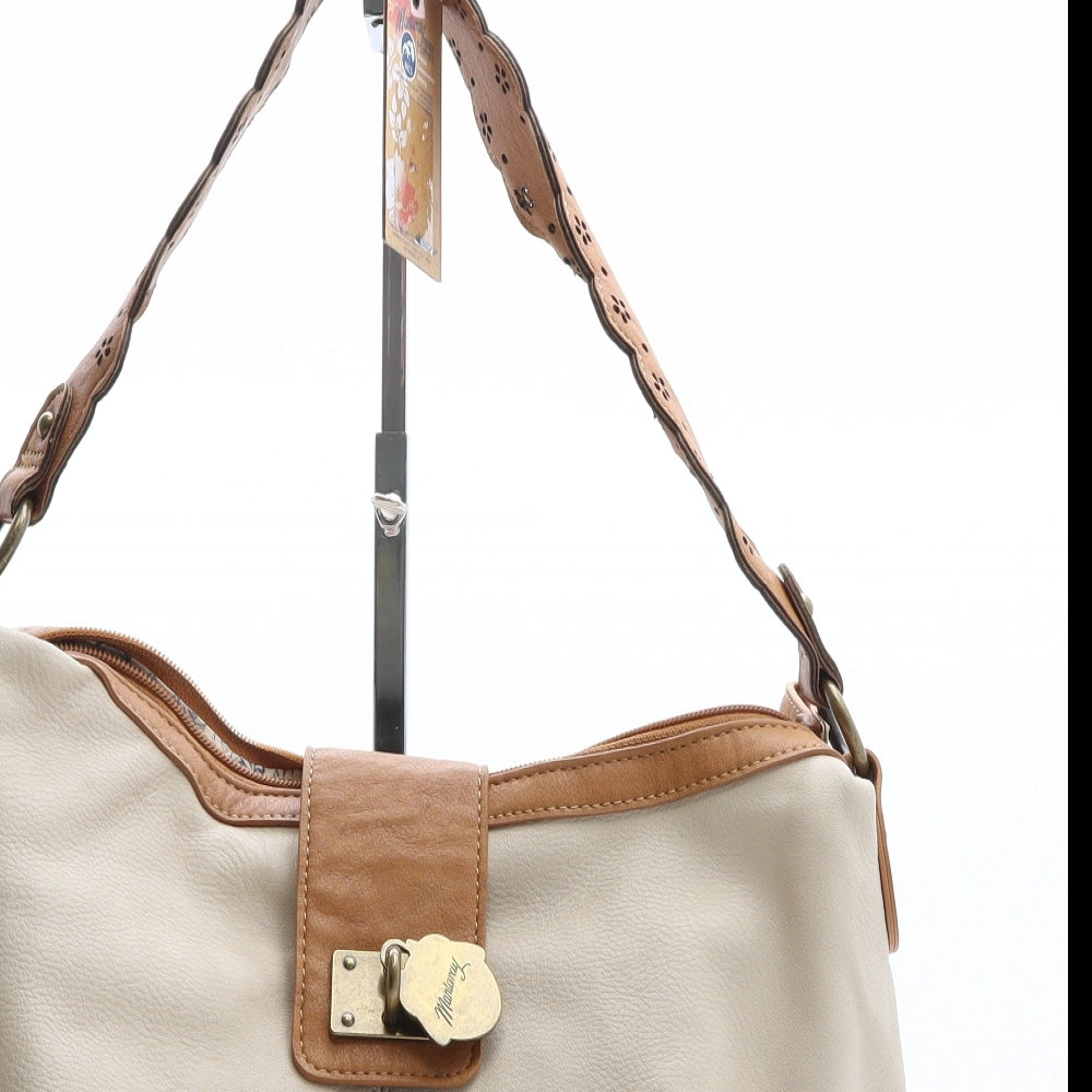MANTARAY PRODUCTS Womens Beige Polyethylene Top Handle Bag Size Medium