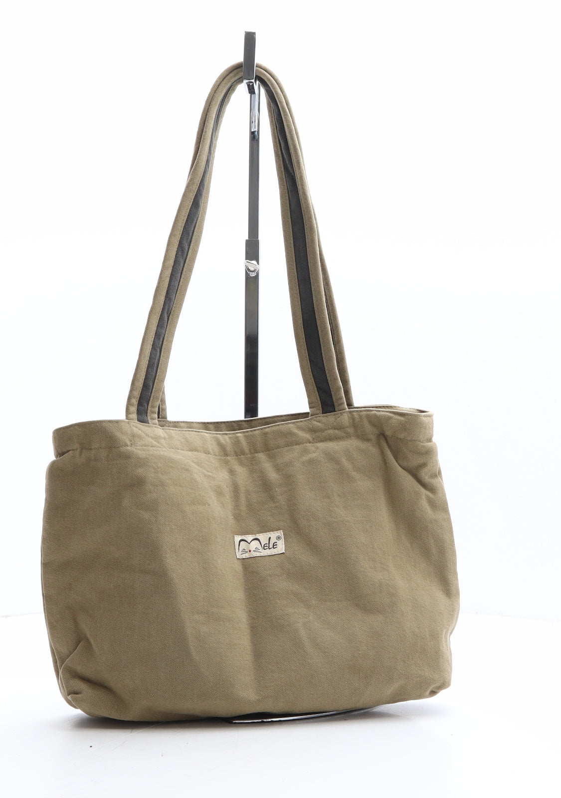 Aja Womens Brown Geometric Cotton Shoulder Bag Size Medium