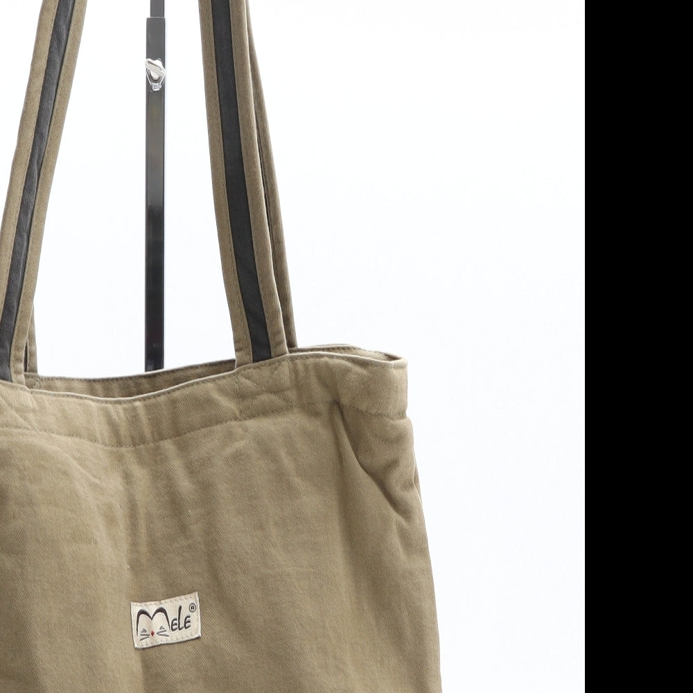 Aja Womens Brown Geometric Cotton Shoulder Bag Size Medium