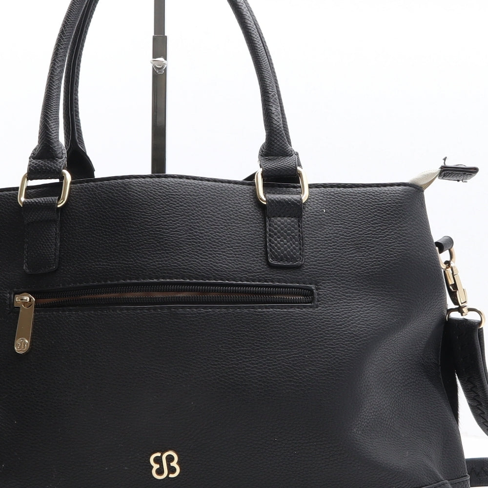 Bessie Womens Black Geometric Polyethylene Hobo Bag Size Large