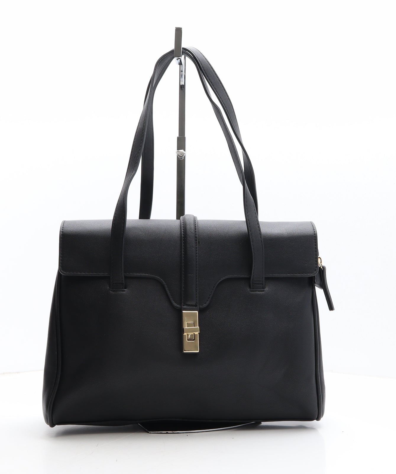 Pavers Womens Black Polyester Shoulder Bag Size Medium