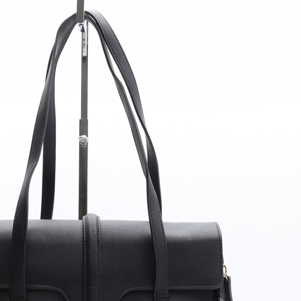 Pavers Womens Black Polyester Shoulder Bag Size Medium