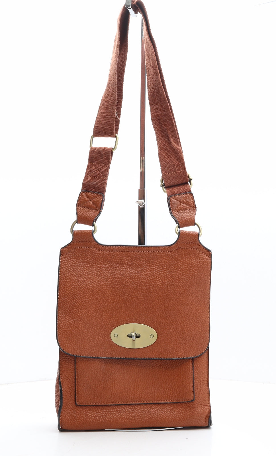 Preworn Womens Brown Polyethylene Crossbody Size Small