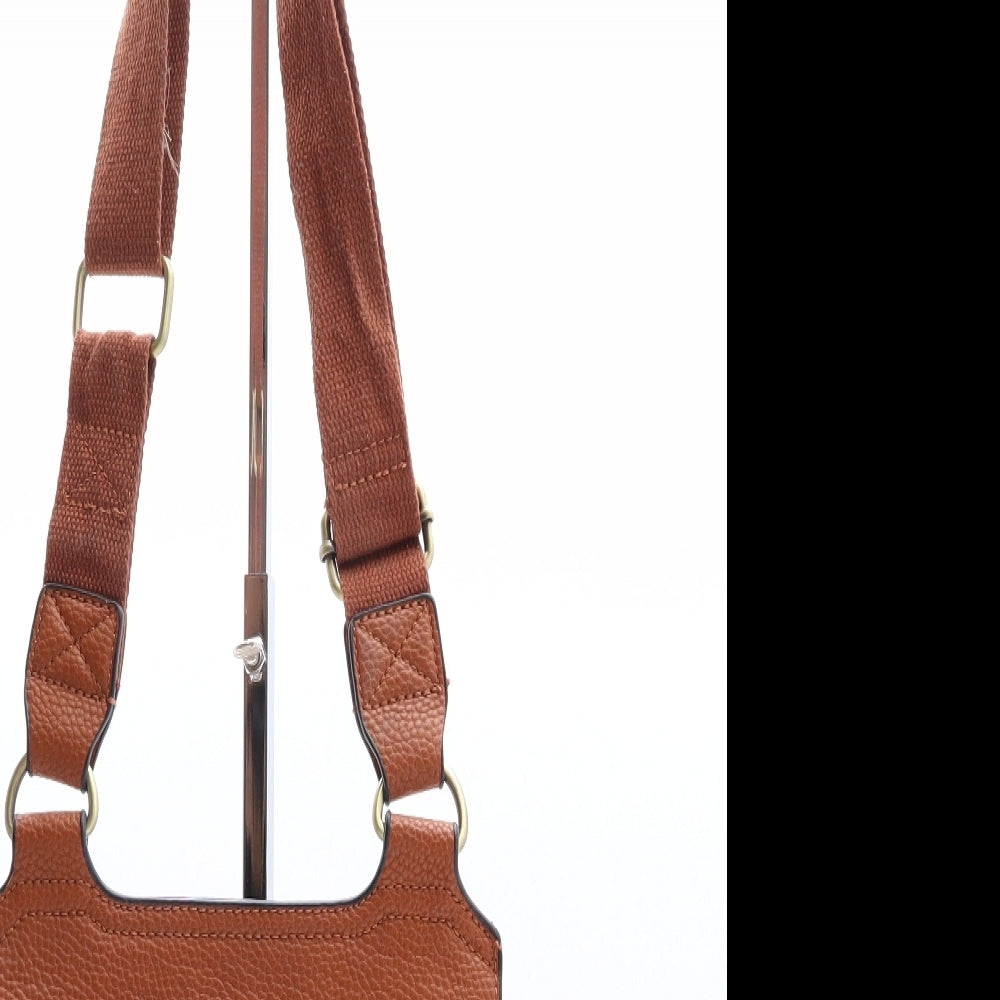 Preworn Womens Brown Polyethylene Crossbody Size Small
