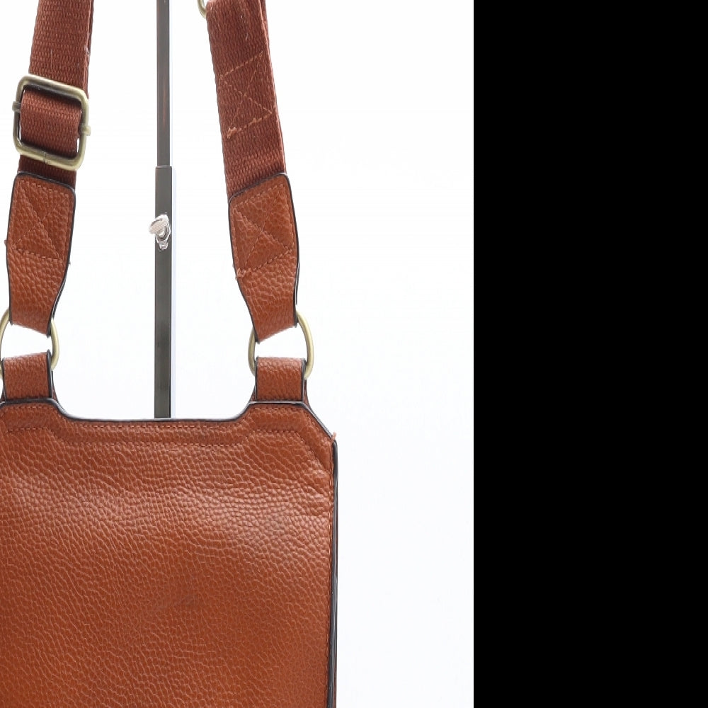 Preworn Womens Brown Polyethylene Crossbody Size Small