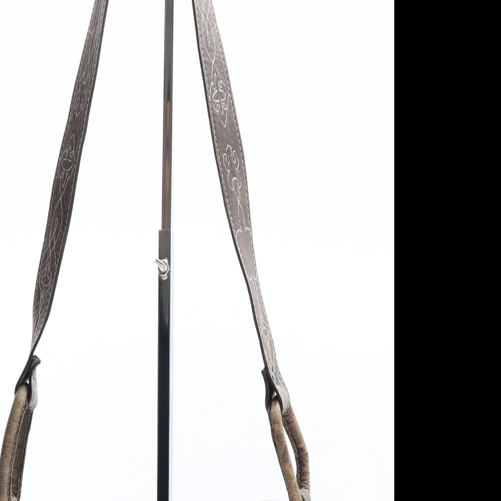 IHI Womens Brown Geometric Leather Saddle Bag Size Small